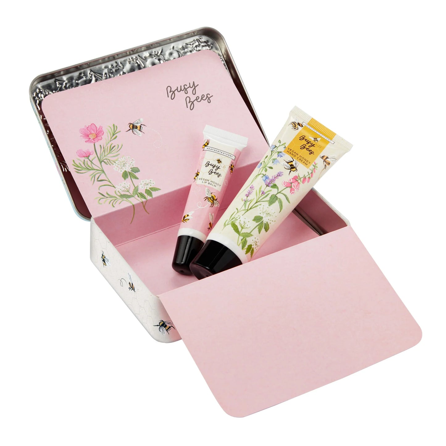 Heathcote & Ivory Zestaw Balsam do Ust i Krem do Rąk Busy Bees Hand & Lip Tin Set (50ml + 10ml)