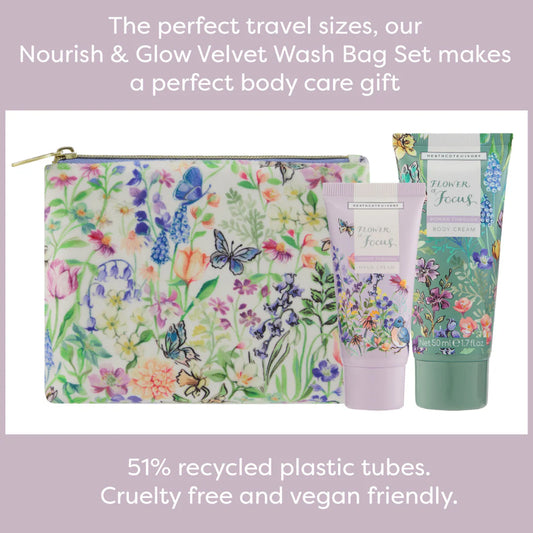 Heathcote & Ivory Zestaw do Ciała Flower of Focus Power Through Nourish & Glow Gift Set (50ml + 30ml)