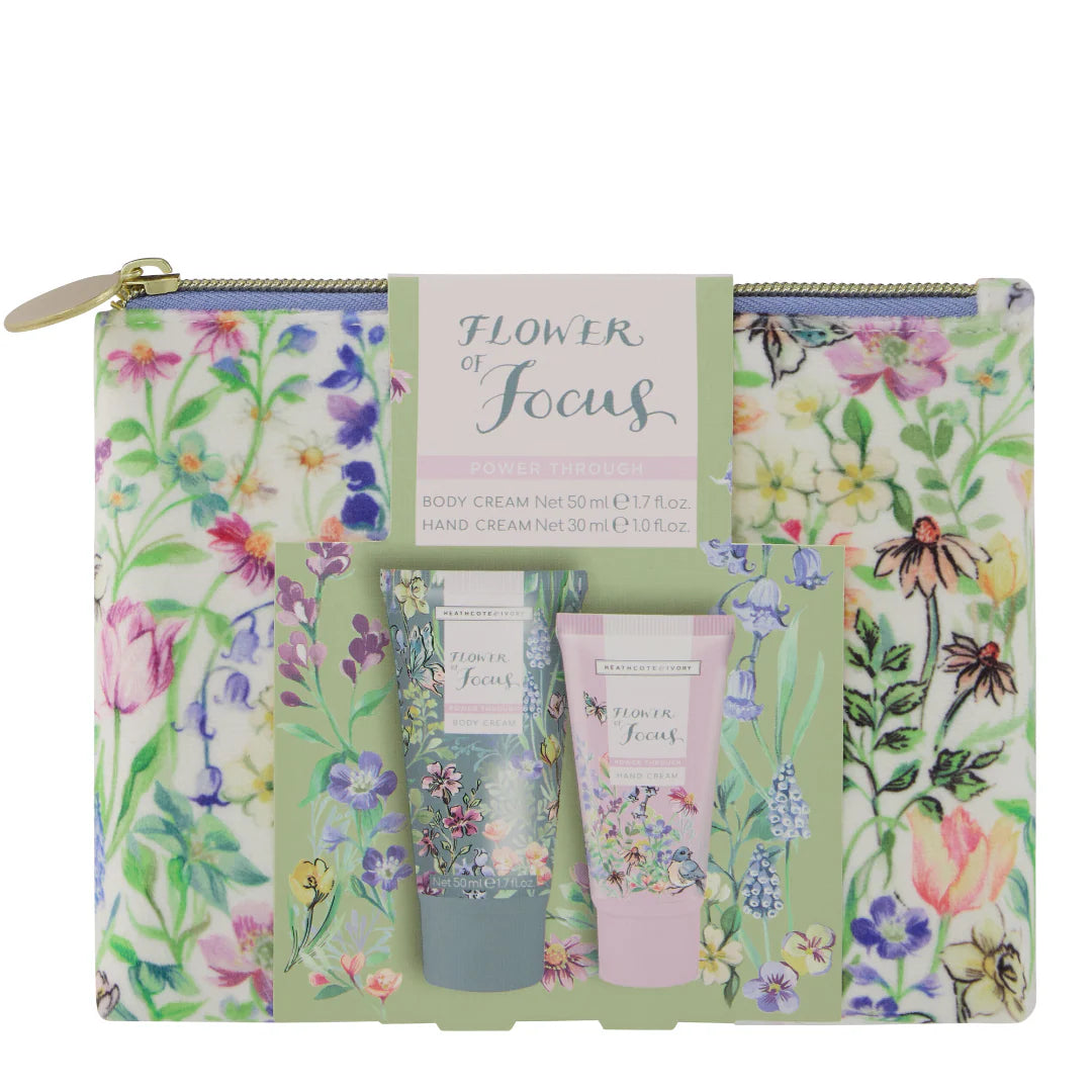 Heathcote & Ivory Zestaw do Ciała Flower of Focus Power Through Nourish & Glow Gift Set (50ml + 30ml)